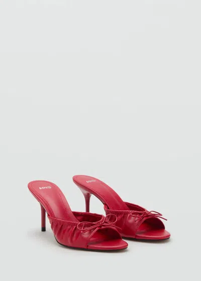 Mango Stiletto Heel Sandal With Bow Red In Multi