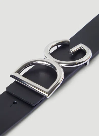 Dolce & Gabbana Men Logo Plaque Belt In Blue