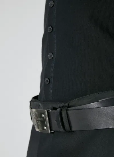 Dolce & Gabbana Men Logo Plaque Leather Belt In Black