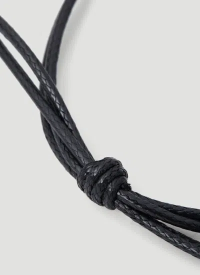 Dolce & Gabbana Men Monogram Plaque Cord Bracelet In Black