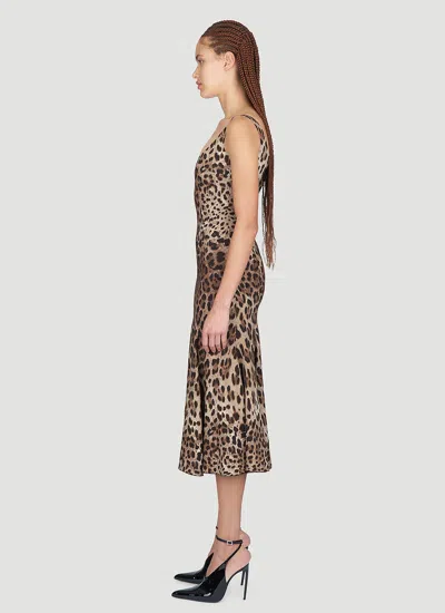 Dolce & Gabbana Women Leopard Print Midi Dress In Animal Print