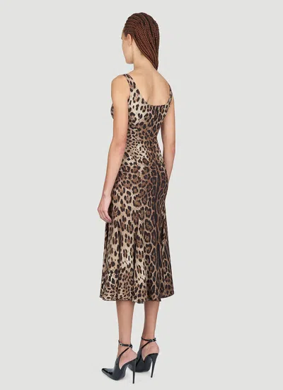 Dolce & Gabbana Women Leopard Print Midi Dress In Animal Print