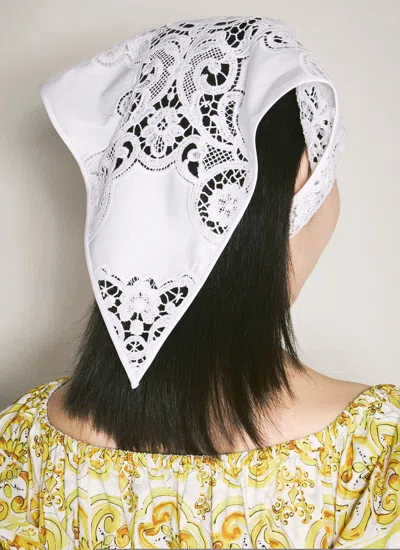 Dolce & Gabbana Women Triangle Bandana In White