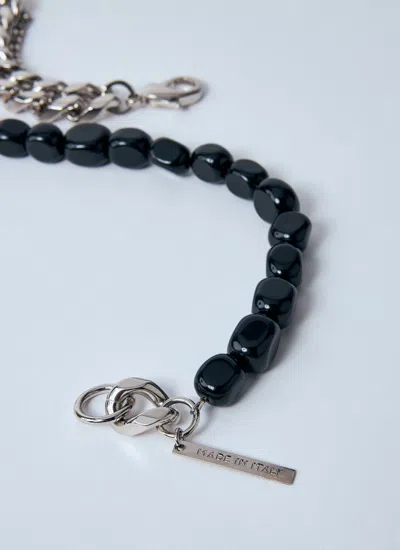 Dries Van Noten Men Bead-and-chain Necklace In Black