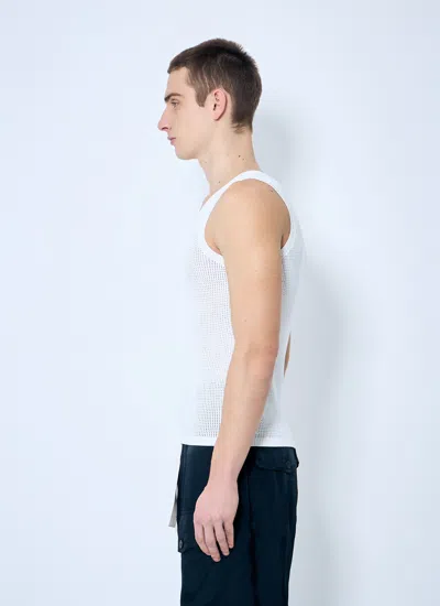 Dries Van Noten Men Merit Knit Tank Top In White