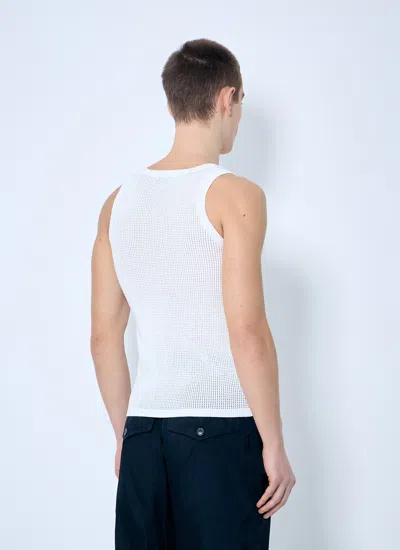 Dries Van Noten Men Merit Knit Tank Top In White