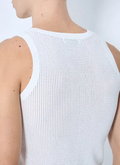 Dries Van Noten Men Merit Knit Tank Top In White
