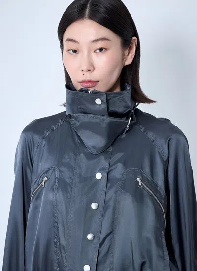 Dries Van Noten Women Satin Bomber Jacket In Blue