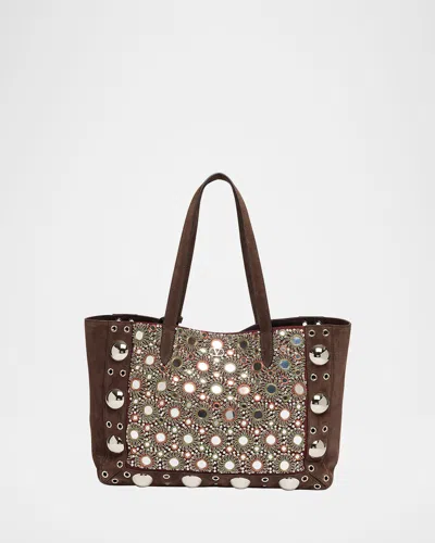 Valentino Nellcote Mirrored Suede Tote Bag