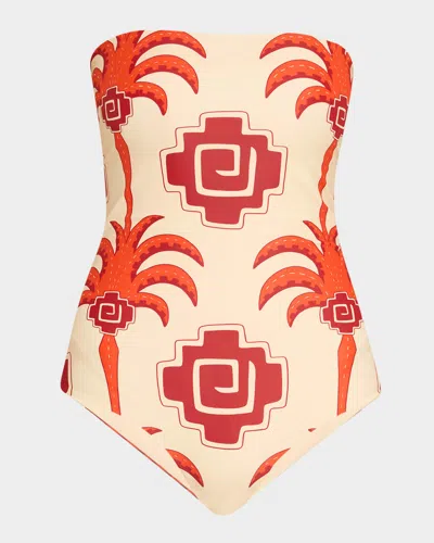 Johanna Ortiz Alta Mar Strapless One-piece Swimsuit