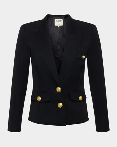 L Agence Wylla Structured Single-breasted Blazer In Black