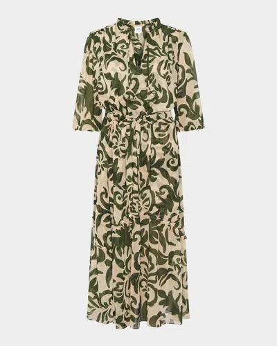 Misa Olivia Midi Dress In Green