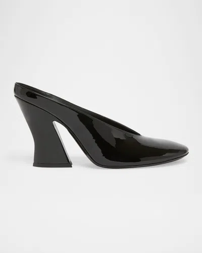 Givenchy Patent Leather Sculpted Block-heel Mules