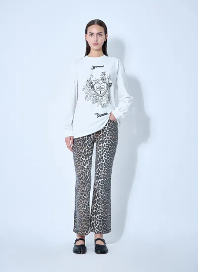 Ganni Leopard Print Jeans In Animal Print