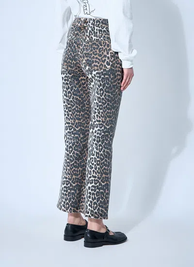 Ganni Leopard Print Jeans In Animal Print