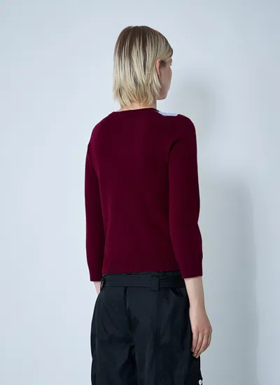 Ganni Multicolor Crewneck Cardigan With Jewel Buttons And Gemetric Motif On The Front In Multi