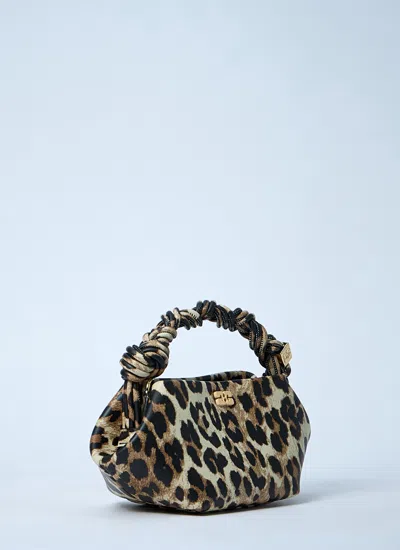 Ganni Mini Bou Leo Printed Shoulder Bag In Animal Print