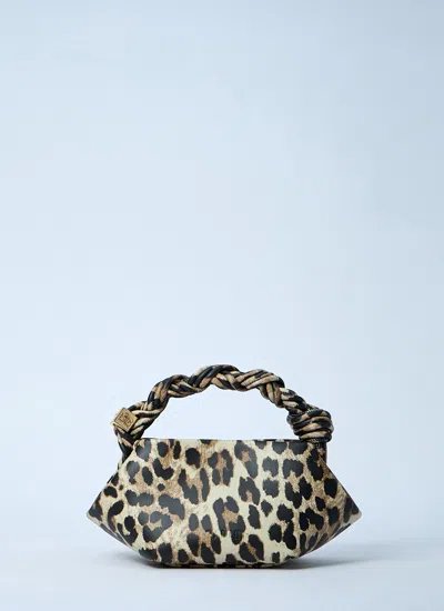 Ganni Mini Bou Leo Printed Shoulder Bag In Animal Print