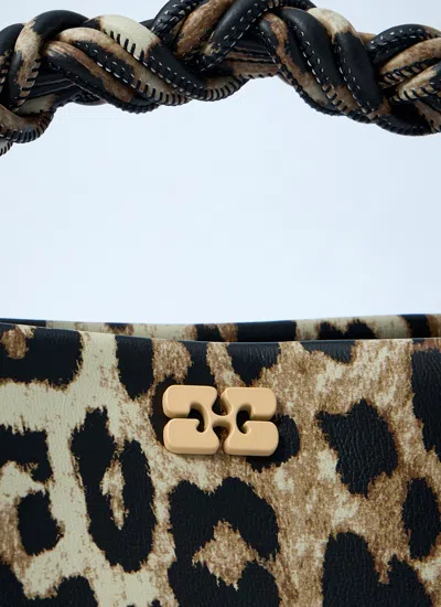 Ganni Mini Bou Leo Printed Shoulder Bag In Animal Print