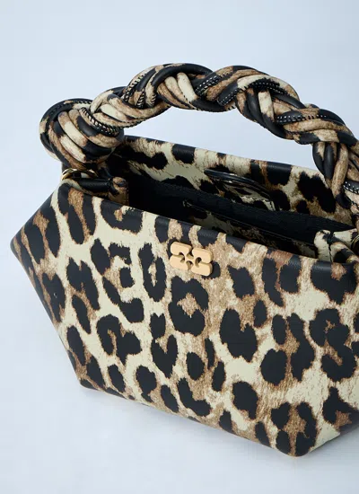 Ganni Mini Bou Leo Printed Shoulder Bag In Animal Print
