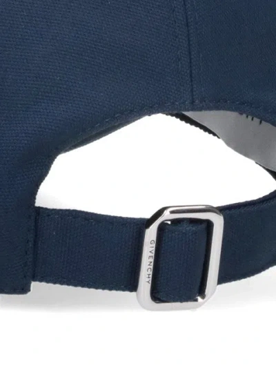 Givenchy Embroidered Cap With Curved Brim And Metal Buckle In Blue