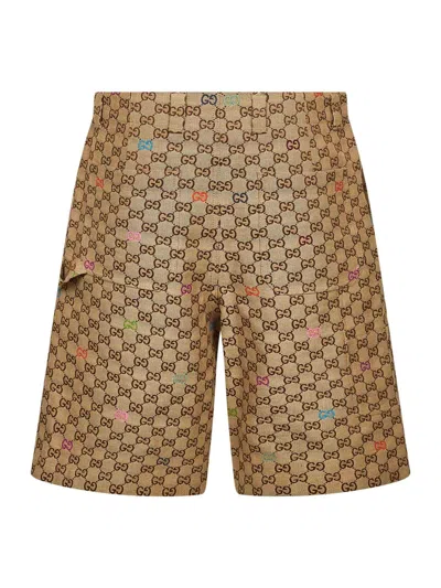 Gucci Gg Fabric Bermuda Shorts In Multi