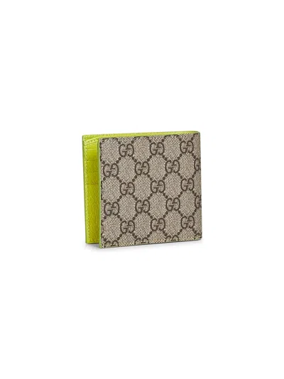 Gucci Men Beige Gg Bi-fold Wallet In Gray