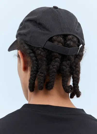 Gucci Original Gg Fabric Baseball Cap With Web Ribbon In Black