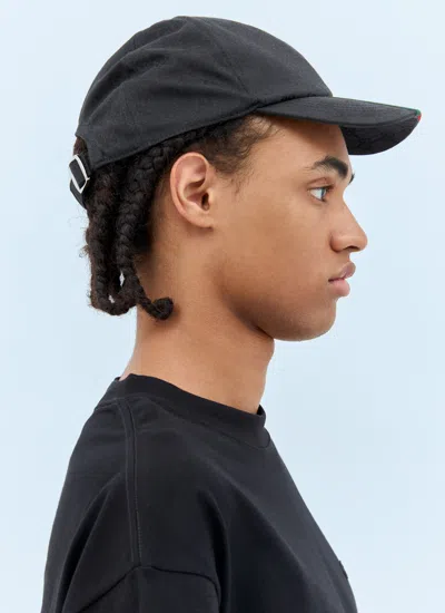 Gucci Original Gg Fabric Baseball Cap With Web Ribbon In Black