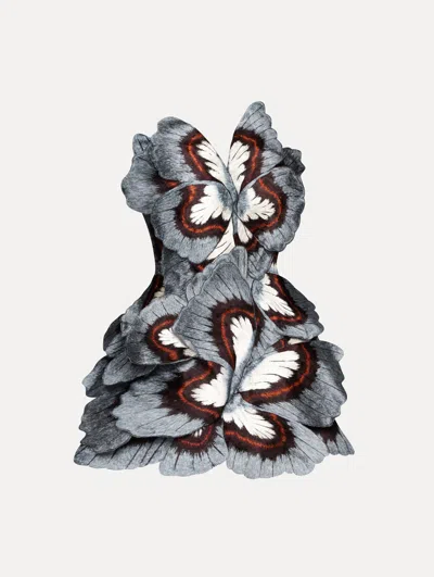 Oscar De La Renta Embroidered Threadwork Mini Dress