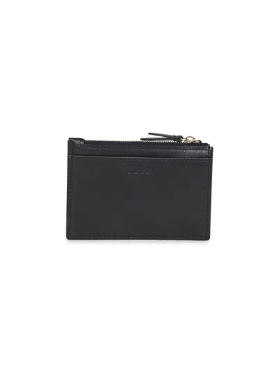 Gucci Women Black Gg Marmont Zip Key Pouch In Multi