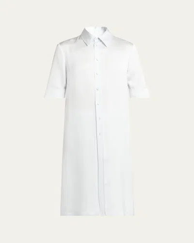 Jil Sander Short-sleeve Long Fitted Button-down Shirt