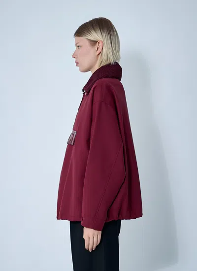 Gucci Women Embossed Bomber Sweatshirt In Burgundy
