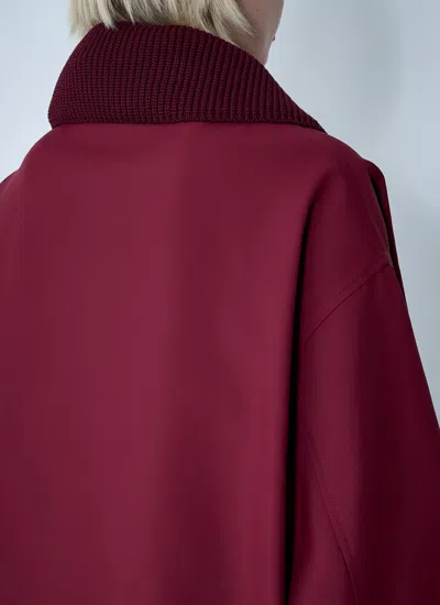 Gucci Women Embossed Bomber Sweatshirt In Burgundy