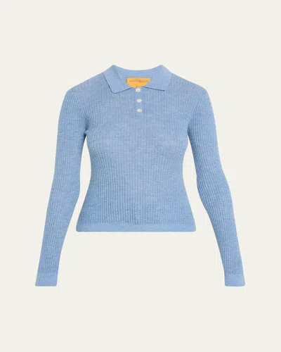 Guest In Residence Shrunken Crewneck Sweater In Cashmere In Blue