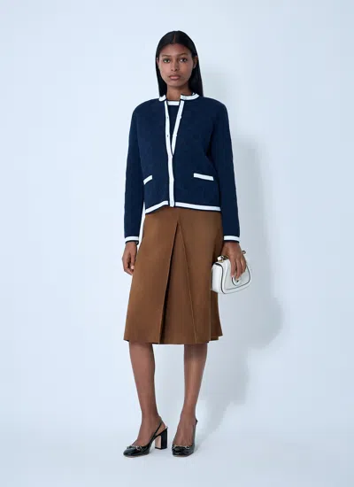 Gucci Women Gg Fine Cotton Cardigan In Blue