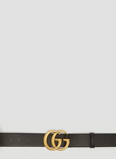 Gucci Women Gg Marmont Leather Belt In Black