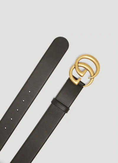 Gucci Women Gg Marmont Leather Belt In Black