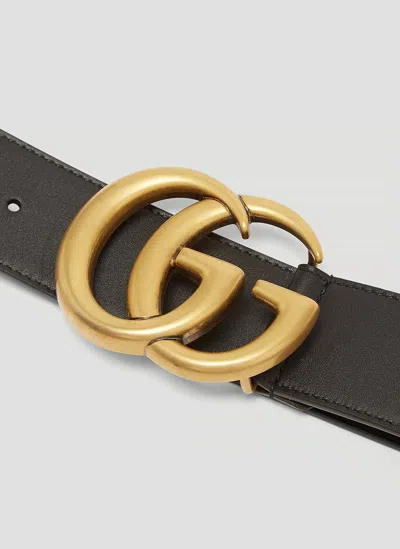 Gucci Women Gg Marmont Leather Belt In Black