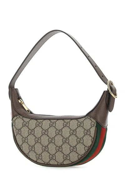 Gucci Women Gg Supreme Fabric And Leather Mini Ophidia Shoulder Bag