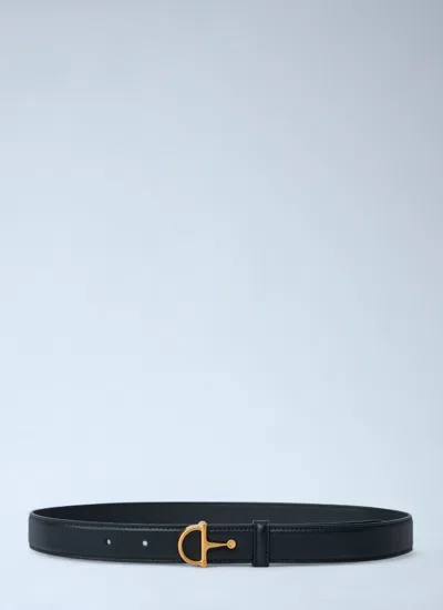 Gucci Women Horsebit Leather Belt In Black