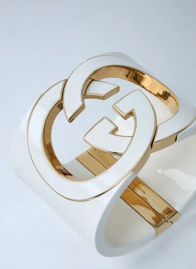 Gucci Women Interlocking Gg Cuff Bracelet In Neutral