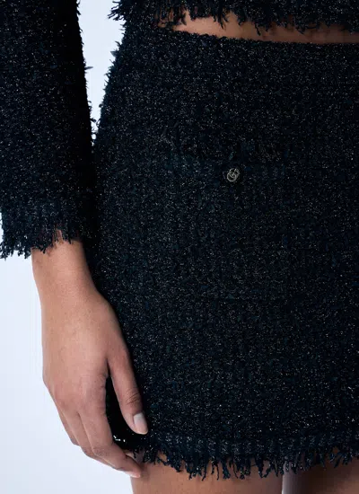 Gucci Lamé Fabric Mini Skirt In Black