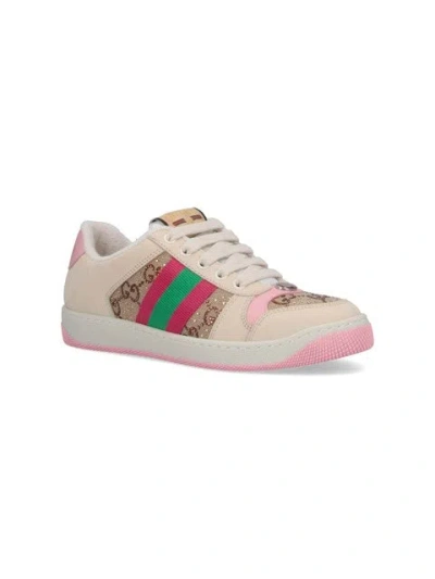 Gucci Screener Crystals Gg Fabric Sneakers