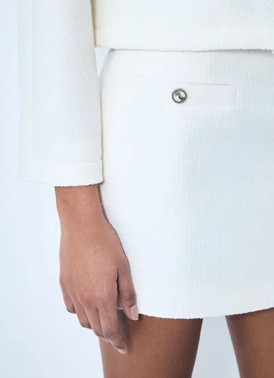 Gucci Women Wool-blend Boucle Mini Skirt In White