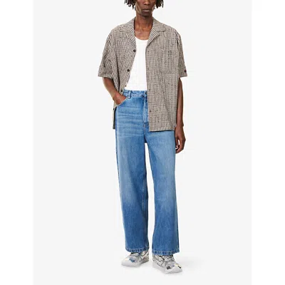 Loewe Mens Vintage Blue Relaxed-fit Wide-leg Denim Jeans In Blue