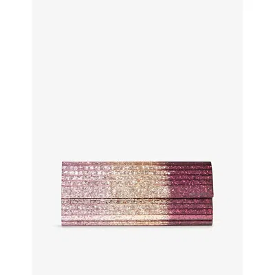 Jimmy Choo Womens Silky Blush Mix Sweetie Silky Dégradé Glitter Plexi Clutch Bag