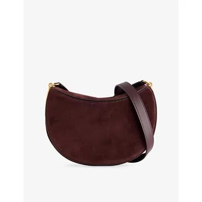 Wandler Womens Acai Suede / Grape Kate Leather Shoulder Bag