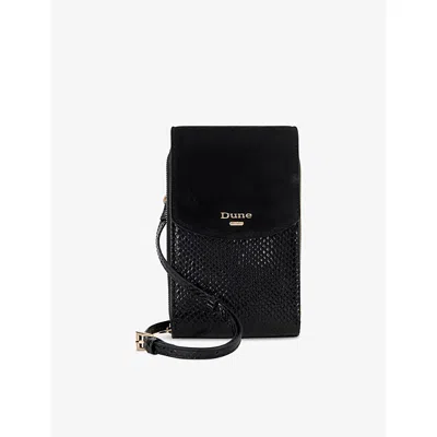 Dune Womens Black Synthetic Sunrise Lizard-embossed Faux-leather Cross Body Bag