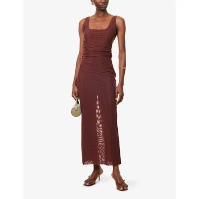 Sir Womens Espresso Jacques Twisted Jersey Midi Dress